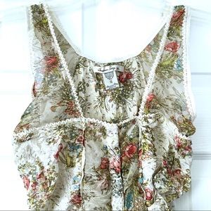 American Rag Floral Sleeveless Bodice Blouse Small